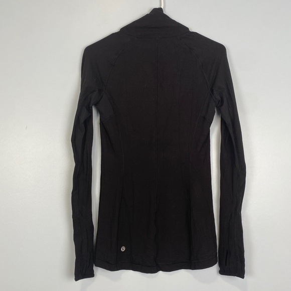 Lululemon Run Speedy Turtleneck Thumb holes Black Sz 6 Activewear Running Gym - Picture 12 of 15